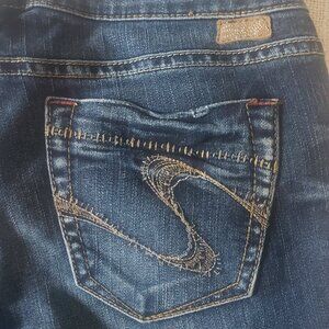 Silver Jeans Women's Low Rise Lael Bootcut Jeans Blue Denim Dark Wash Size 27 X